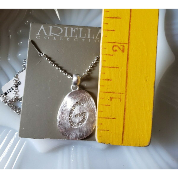 Ariella Collection Letter G Necklace Silvertone NWT - Picture 2 of 4